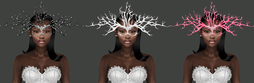 Галерея мода Комплект Lace Outfit & Gem Mask #1